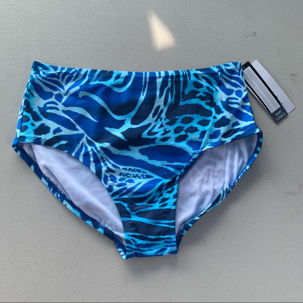 Striped Blue High Waisted Underwear Swimwear